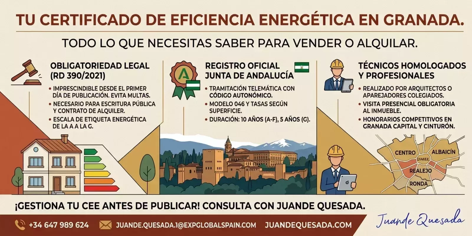 Certificado Energético en Granada: Guía Legal, Exenciones y Registro en la Junta de Andalucía